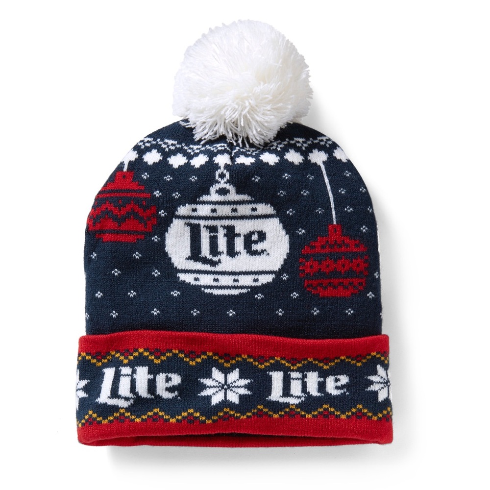 Miller Lite Navy and Red Winter Beanie